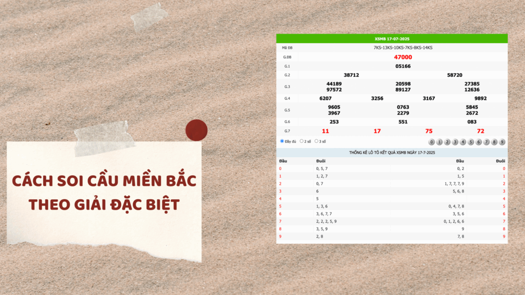 Hướng dẫn soi cầu theo giải đặc biệt XSMB hàng ngày chính xác nhất